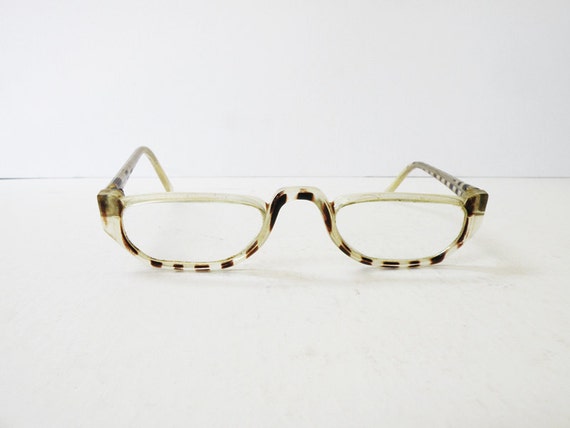 Clear Geeky Scientist Half Frame Vintage Eyeglasses // 50s