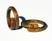 Hiis and Hers Rugged Copper Ring Band, Heat Torched, Hammered, Wrap Ring, Simple Everyday Ring