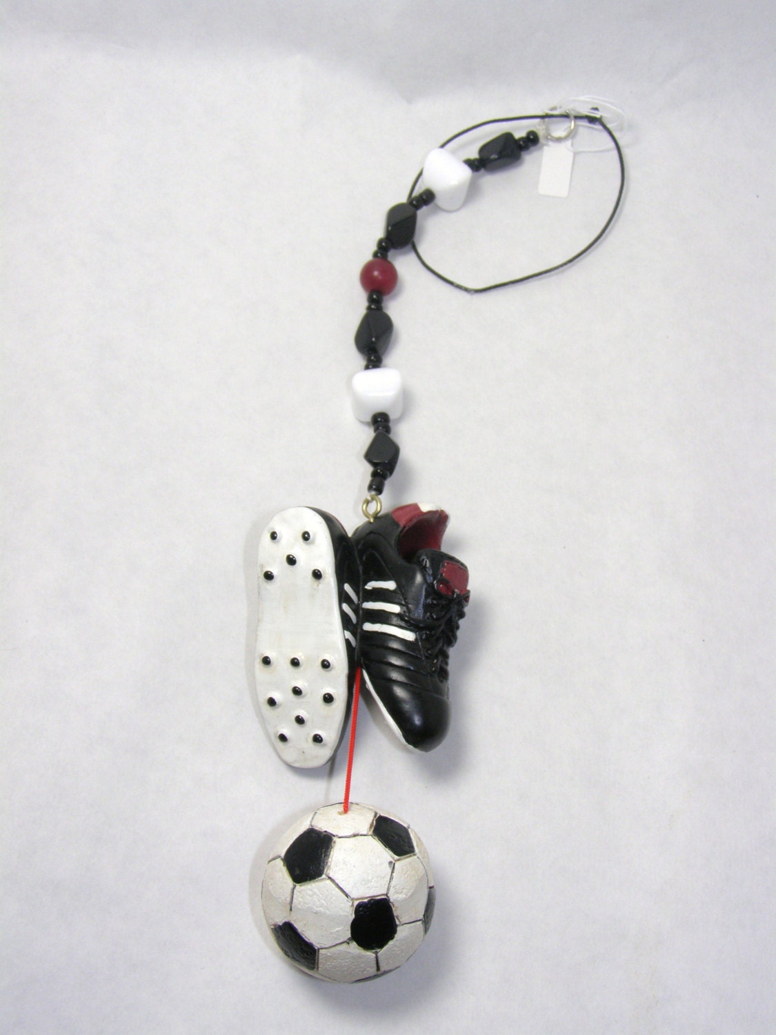 Soccer Ball & Cleats Rear View Mirror Hanger by CharmedElegance
