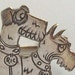 Original 1920's French Art Deco Ric and Rac the Terriers Brooch signed Pol Rab - Polished Chrome Perfect present for the Dog lover
