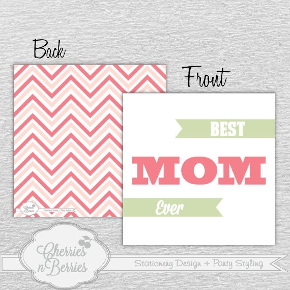 Mother's Day "Best Mom" Printable Greeting Card Il_570xn