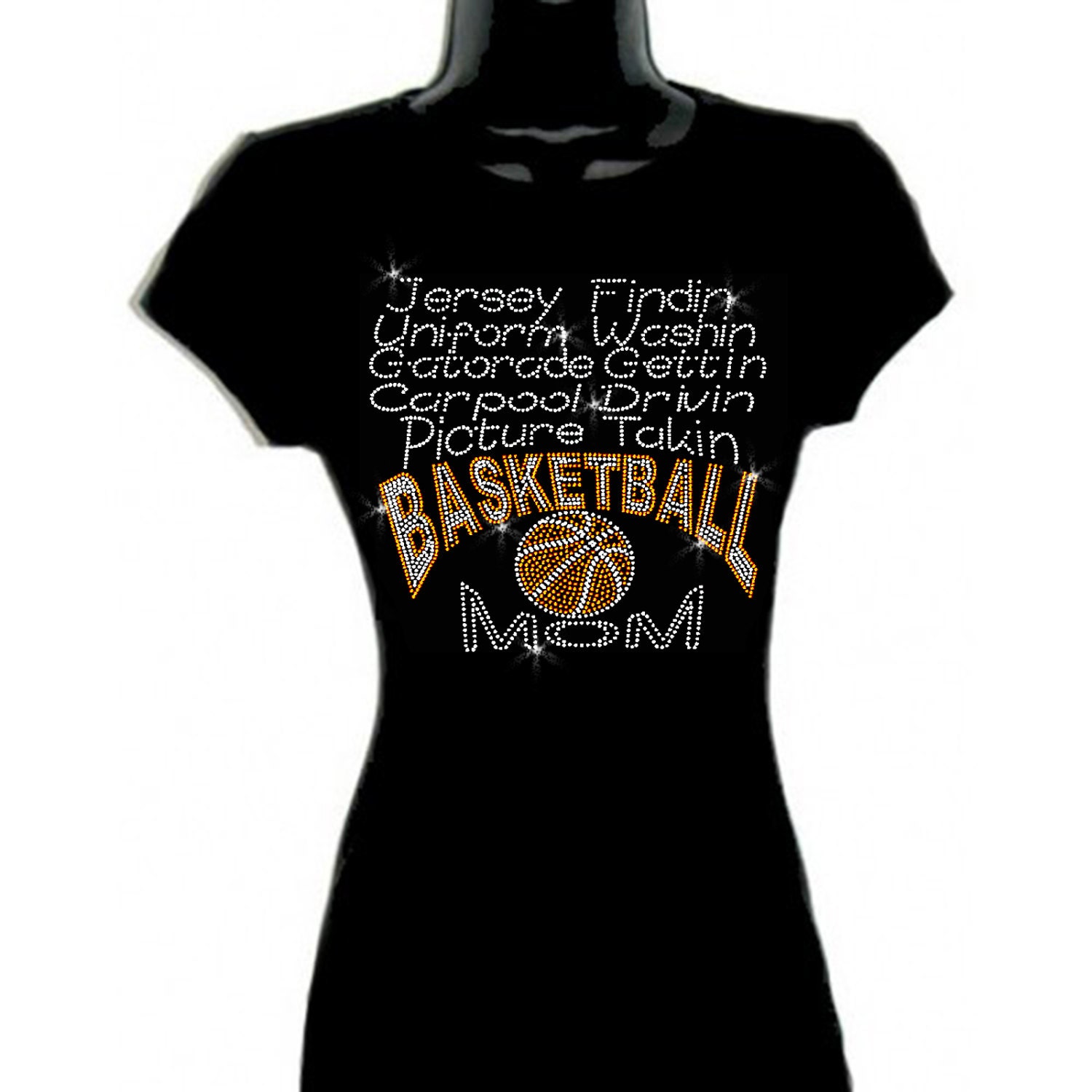 DFWBLING BASKETBALL mom rhinestone shirt. by DFWbling on Etsy