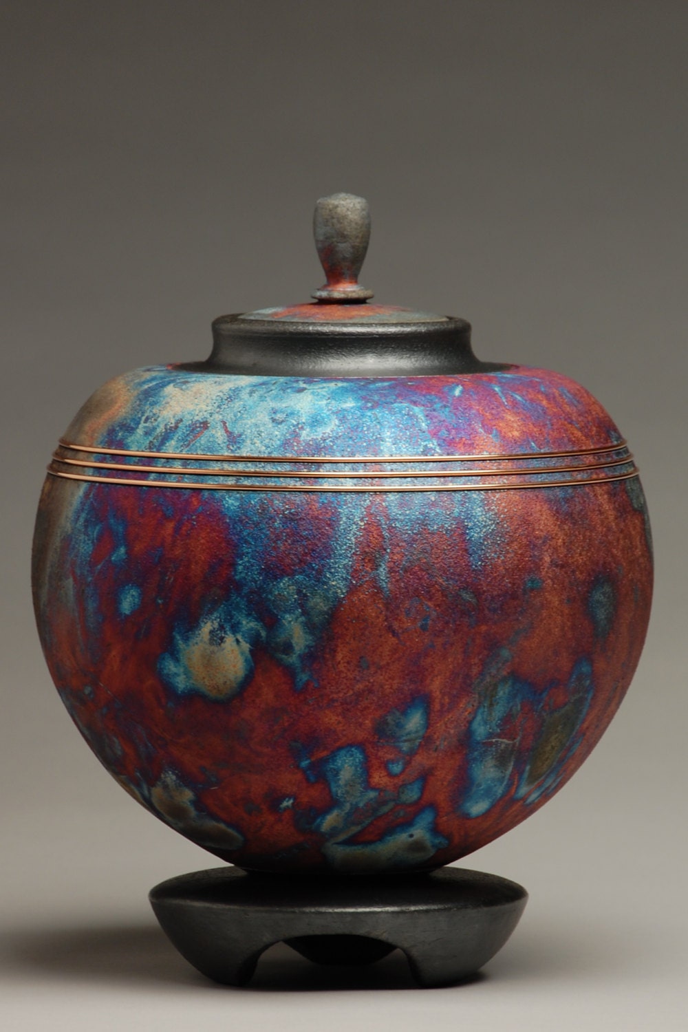 Orb Copper Raku Urn