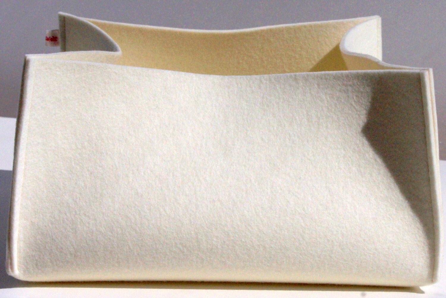 Large Felt Box Cream Felt Storage Box Handmade Box Square