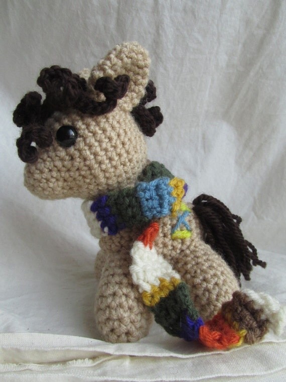 Fourth Doctor Whooves - Tom Baker inspired amigurumi