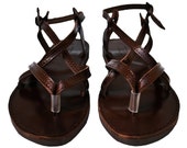 Dark Brown Leather Sandals by NikolaSandals on Etsy
