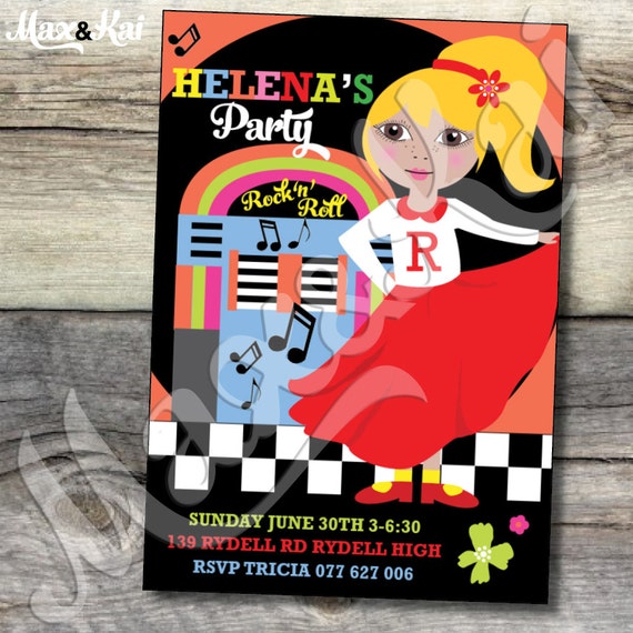 Items similar to Custom Printable Invitation CUSTOM Printable 'Grease