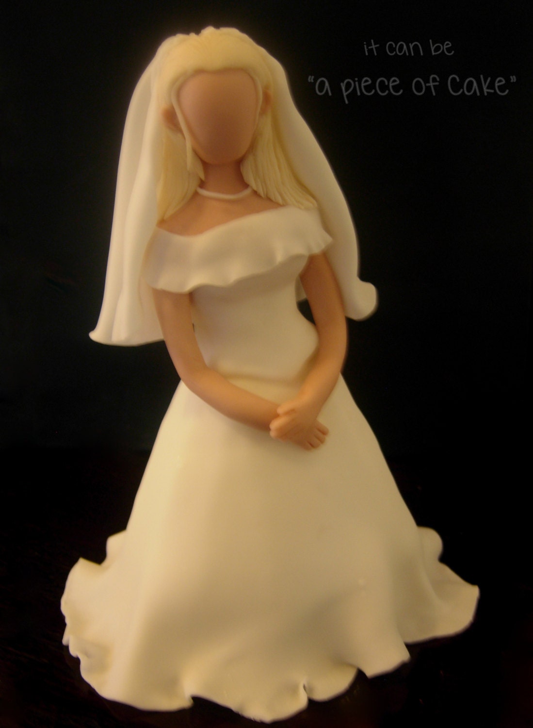 bride figurine cake topper custom wedding handmade edible
