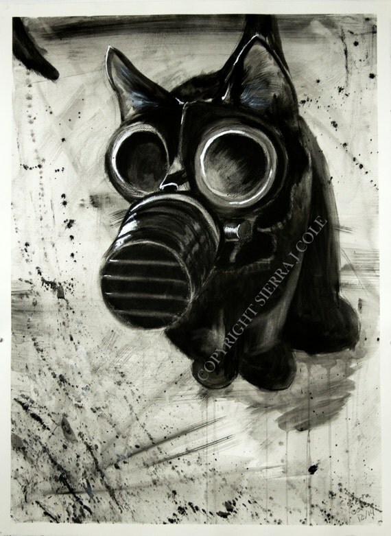 Gas Mask Cat 11x14