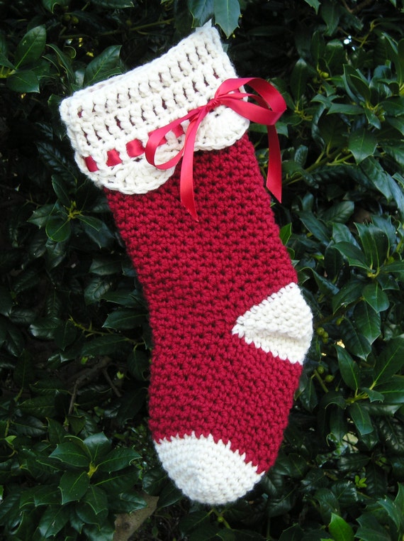 Pattern Crochet Christmas Stocking by CynthiaCrochets on Etsy