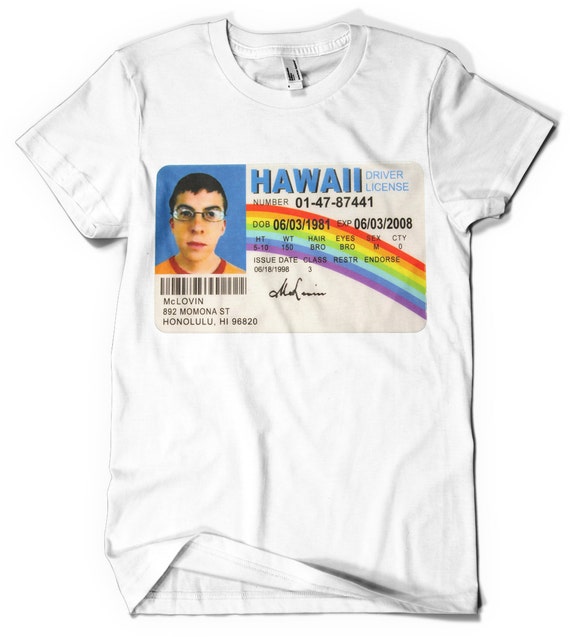 Custom McLovin ID Tee T Shirt inspired by by CarnageClothing