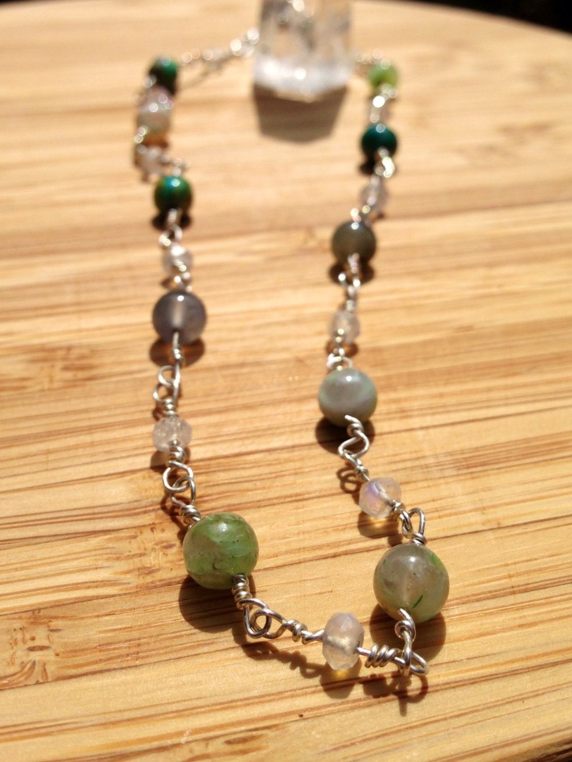 Handmade Wire Wrapped Opal Necklace by WireWhirled on Etsy