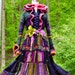 Long Patchwork Gypsy Sweater/Coat with appliqué and crocheted collar. Size XL. Ready to ship