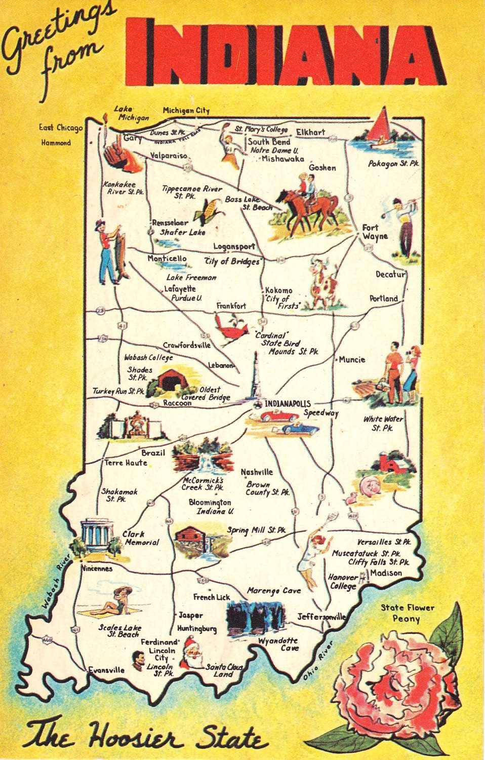 tourist map of indiana