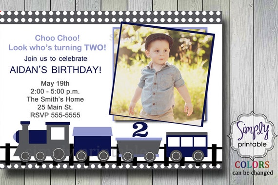 Train Invitation Blue & Gray Il_570xn