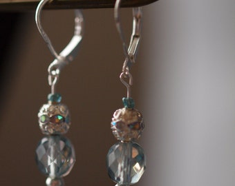 Blue Disco Earrings