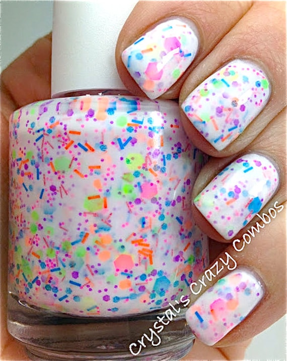 Haywire:  Custom-Blended NEON Glitter Nail Polish / Lacquer