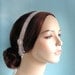 Bridal headpiece rhinestone, wedding head piece - ISABELLA - bridal crystal headband, real silk ribbon ties