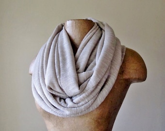BEIGE Infinity Scarf - Neutral Sweater Scarf - Earthy Circle Scarf - Chunky Infinity Cowl