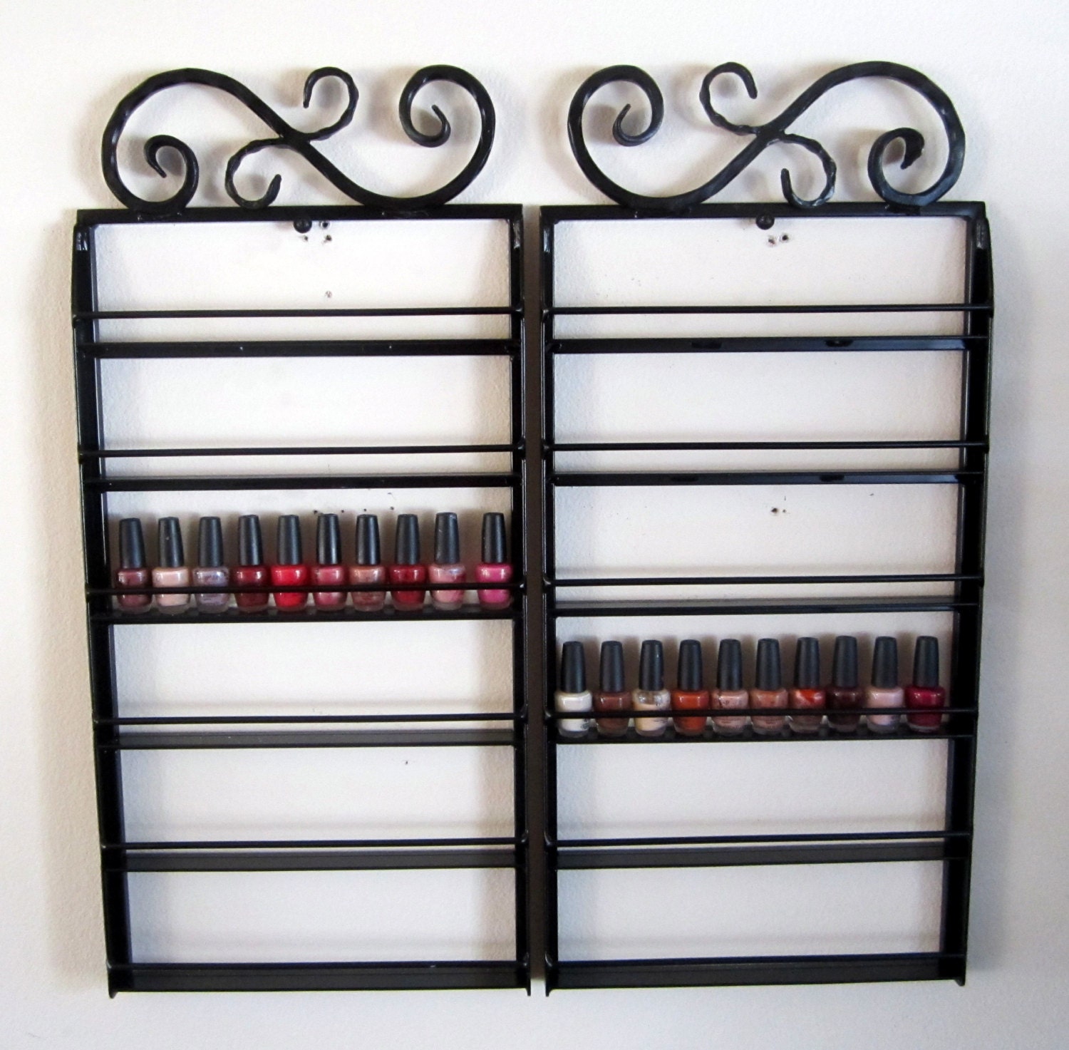 2 Hanging Nail Polish Racks Add On Side Pieces for