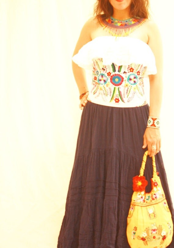 Corset Embroidered Mexican Dress Wide Belt by AidaCoronado on Etsy