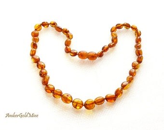 Baltic Amber teething necklace for children, Delicate Amber teething necklace for kids, amber necklace gift, children jewelry