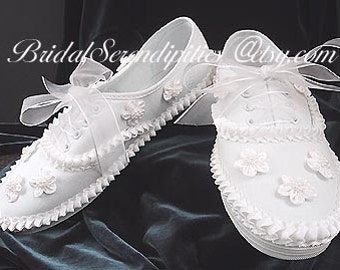 Bridal Bride Tennis Shoes Sneakers Satin by BridalSerendipities