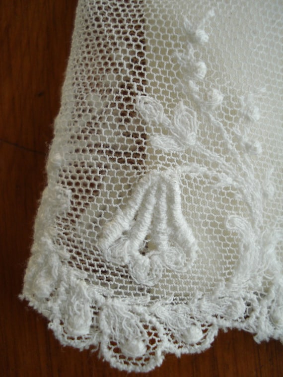 Vintage 1950s Silk Pillowcases with French Lace 2013211