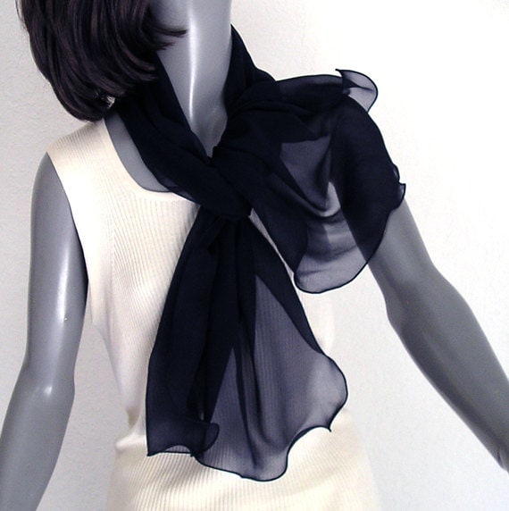 blue chiffon wrap