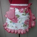 Half Aprons - Womens Half Aprons - Wild Rose Apron - Handmade Aprons - Red and White Rose Aprons - Annies Attic Aprons