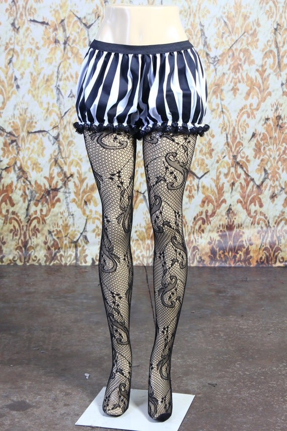 Size Large Black and White Circus Stripe Bloomettes with Trim