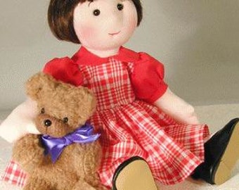 Cloth doll sewing pattern - 14 inch rag doll pattern - Miss Morrissey PDF