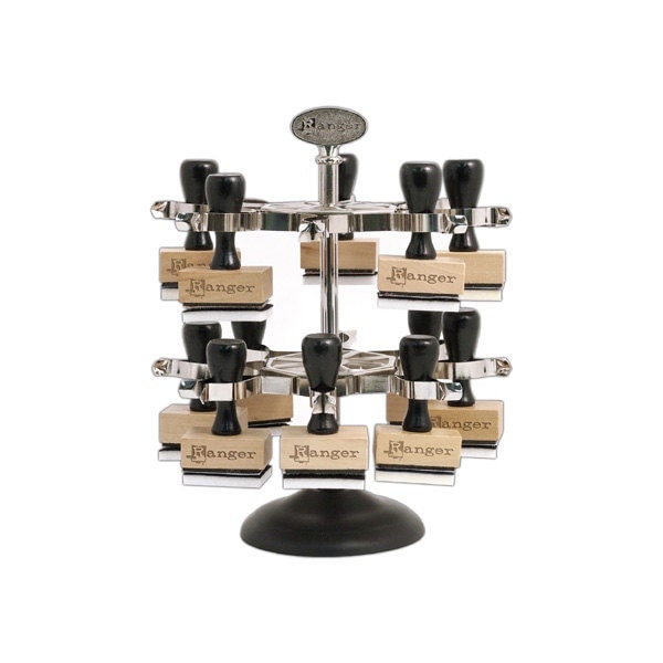 Double Decker Rubber stamp holder display stand spinning