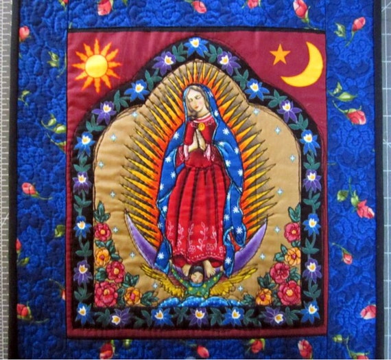 Our Lady of Guadalupe Quilt // Wall Quilt // by CherryPicks