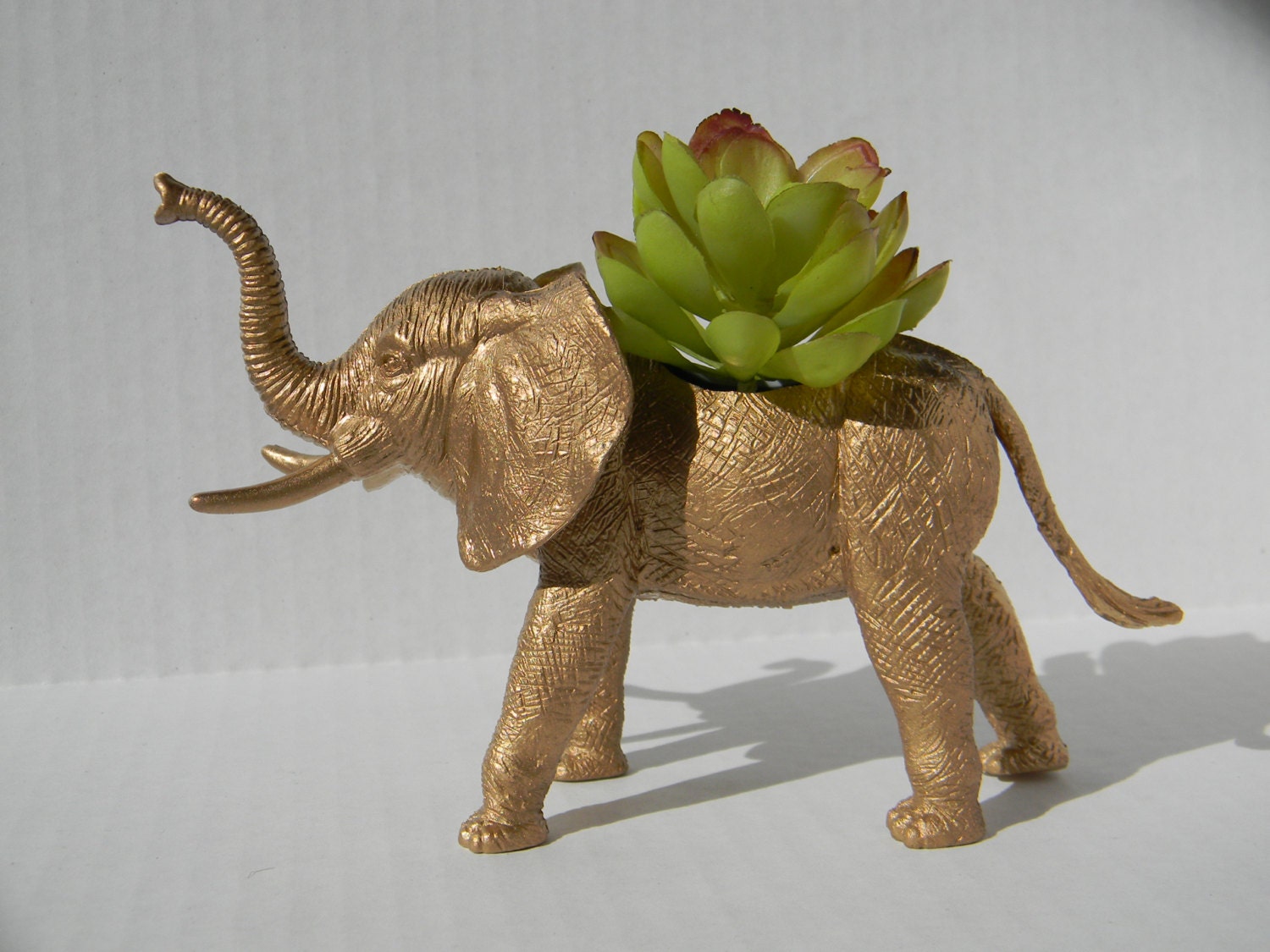 Gold Elephant Planter Great Dorm Nursery Decor or Baby