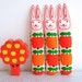 Scandi Bunny Rabbit by Jane Foster vintage 70s apple fabric retro modern