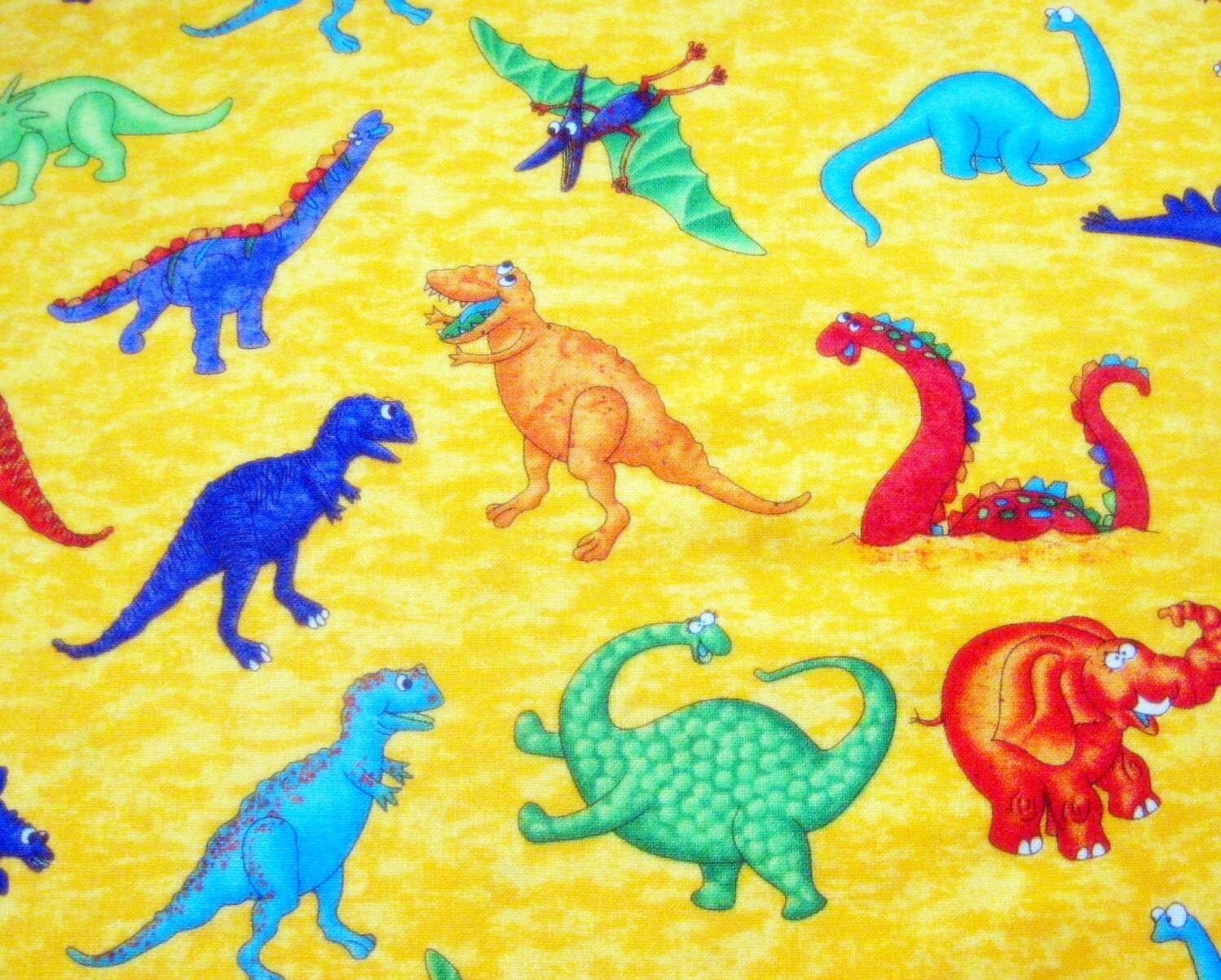 Dinosaurs Uproar Cotton Fabric 30 inch long piece 5/6 yard