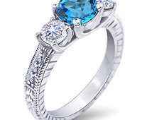 Popular items for blue diamond ring on Etsy