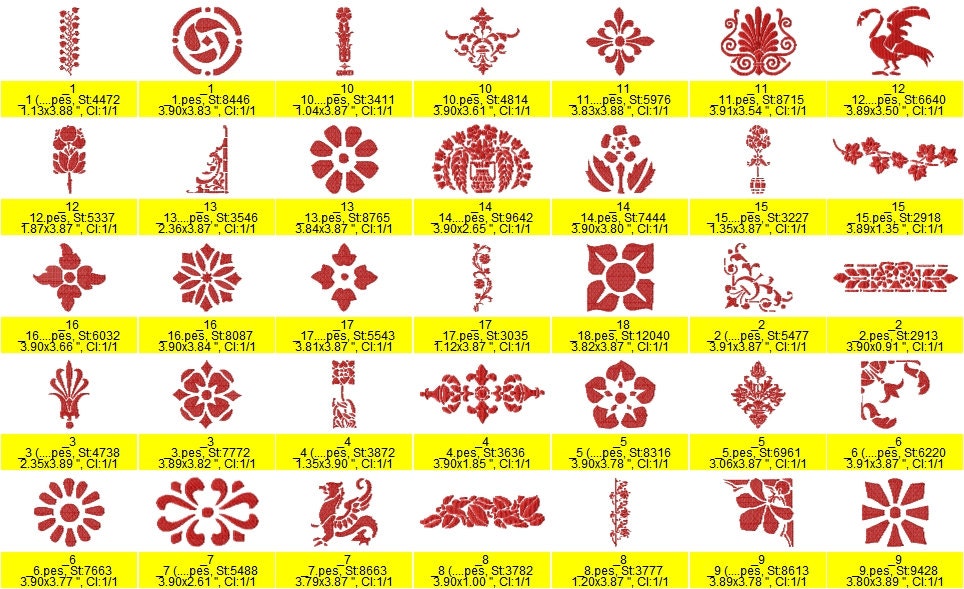 35 Art Deco Shapes Embroidery Machine Design by IzabellasCloset