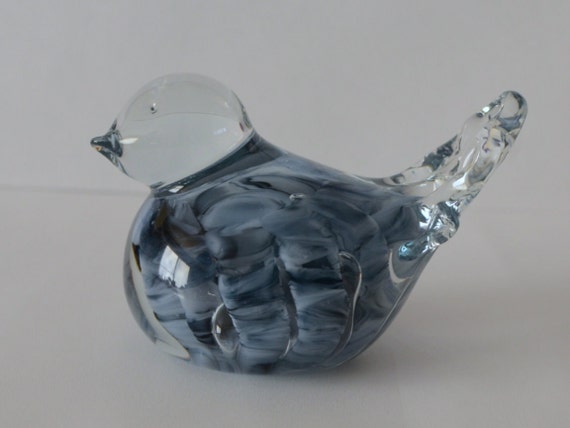 Art Glass Blue Bird Signed Monte Dunlavy by irisblue222 on Etsy