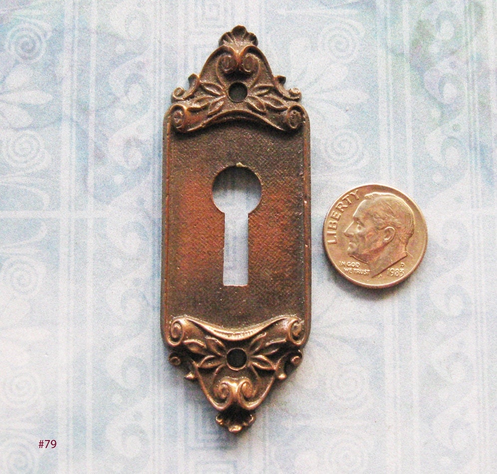 Antique Escutcheon Brass Keyhole Art Deco Lock by FOUNDLINGS