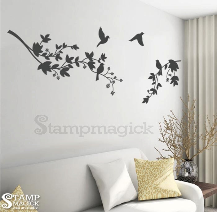 Tree Branch Wall Decal leaves branches birds wall decal wall