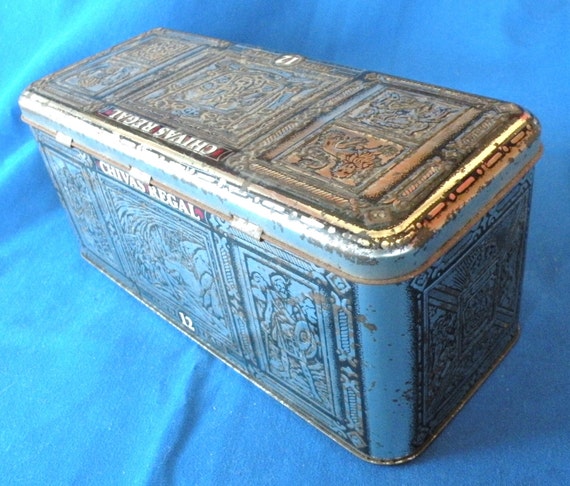 Chivas Regal vintage tin liquor box by WomeninWorkboots on