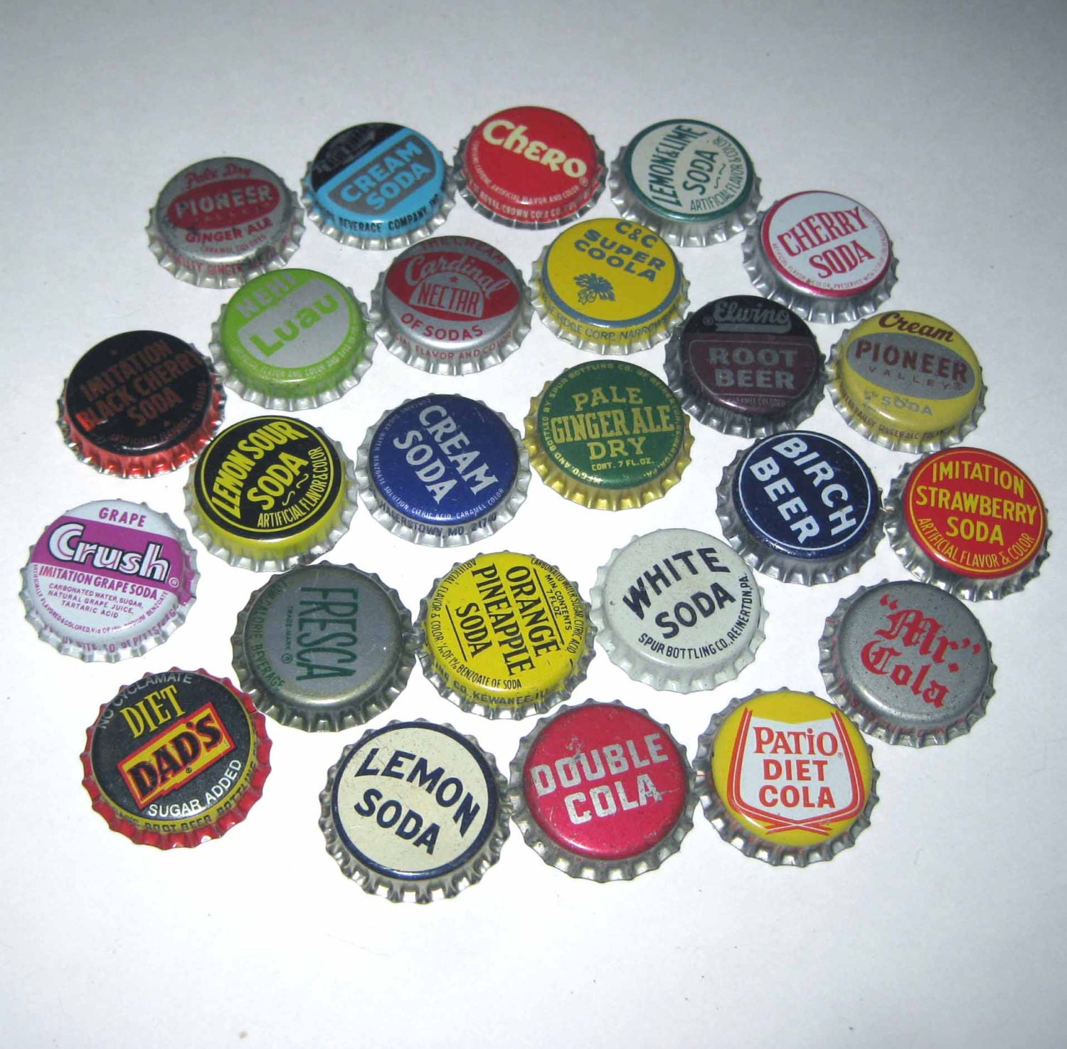 Vintage Assorted Bottle Caps with Cork Lot E