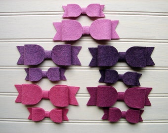 Wool Felt Bows - Vineyard Collection Bows - Set 10