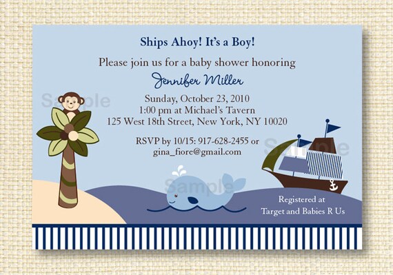 Ahoy Mate Baby Shower Invitation Printable Il_570xn