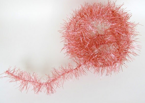 vintage pink tinsel small thin antique tinsel vintage pink tinsel small thin antique tinsel