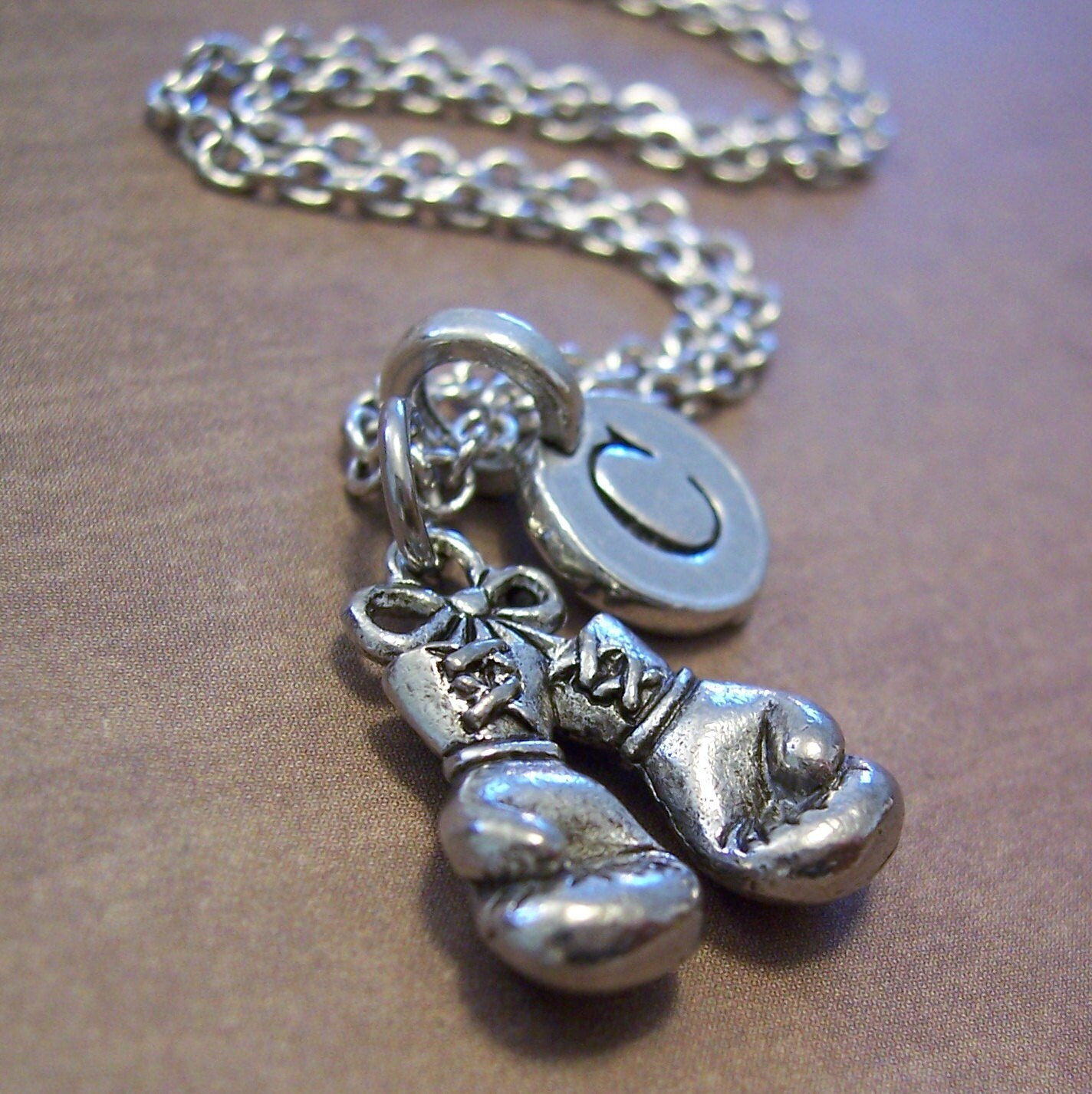 Boxing Gloves Charm Necklace Personalized Boxing by FiftyEighteen