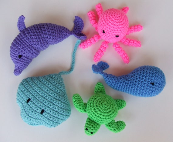 Amigurumi Crochet Pattern, Beach Toys Digital Download