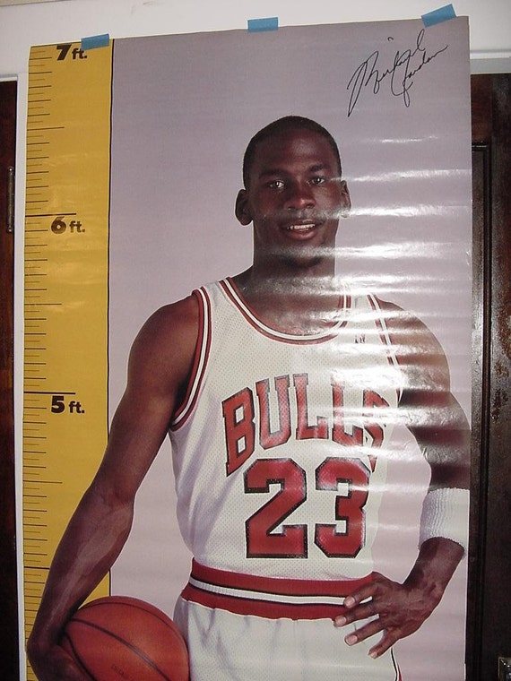 Michael Jordan Vintage 80s 1987 Measure Up Poster Life Sized